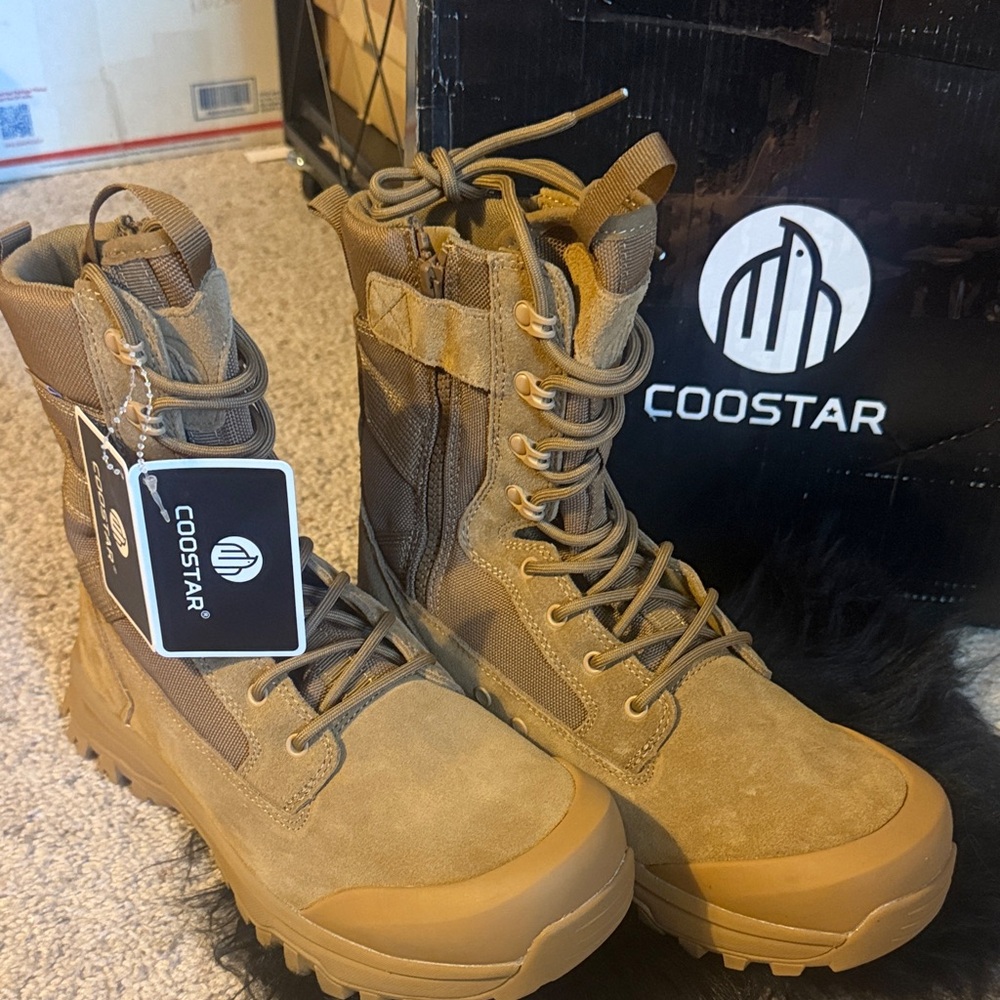 5.11 Tactical Coyote Brown Lace-Up Zipper Combat Boots